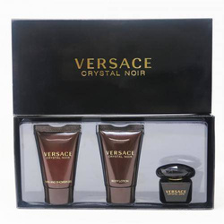 Versace Crystal Noir 5ml woda toaletowa + 25ml żel pod prysznic + 25ml balsam do ciała [W] ZESTAW